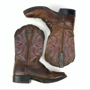 Justin Stampede Leather Boots L7202 Pink Teal